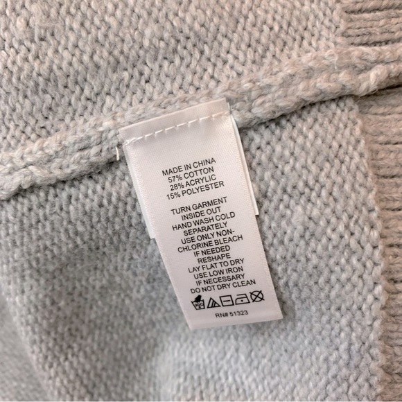 CECE Heather Grey Cable Knit Crewneck Sweate - Picture 8 of 8